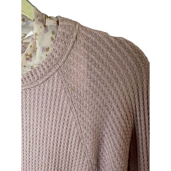 NWT FREE PEOPLE Opposites Attract Waffle Knit Mixed Media Mini Dress XS - Picture 9 of 14